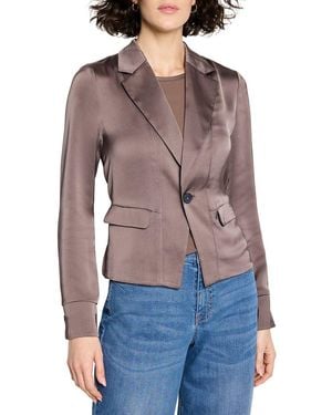 NIC+ZOE Day Gloss Tuxedo Jacket - Brown