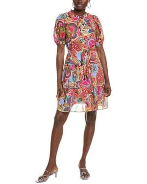 Julia Jordan Crushed Chiffon Mini Dress - Red