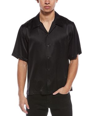 Helmut Lang Boxy Satin Silk Shirt - Black