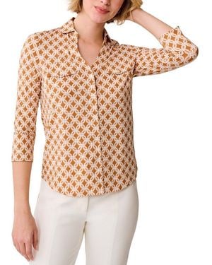 J.McLaughlin Brynn Linen-Blend Top - White
