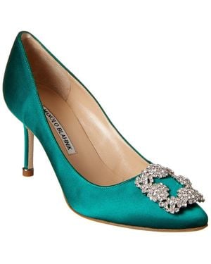 Manolo Blahnik Hangisi 70 Satin Pump - Green