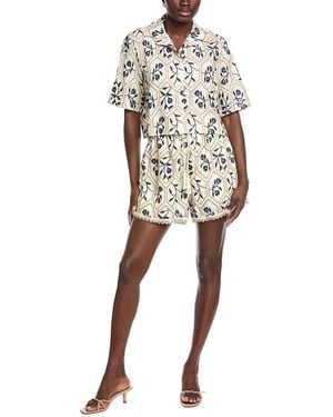 ANNA KAY Bellagio Fleur 2Pc Button Front Top And Pant Set - Natural