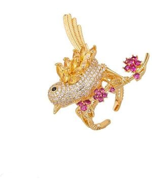 Eye Candy LA Cz Birdie Adjustable Ring - Metallic