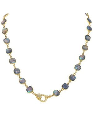 Margo Morrison 18K 0.57 Ct. Tw. Diamond & Faceted Labradorite Necklace - Metallic