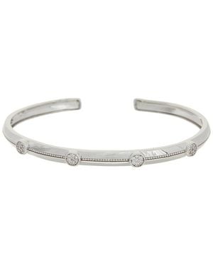 Juvell 18K Plated Cz Bangle Bracelet - White
