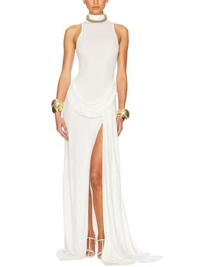 Adele Berto Solid Maxi Dress - White