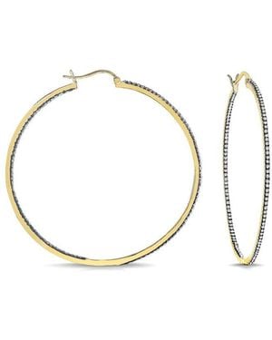 Rachel Glauber Plated Hoop Earrings - Metallic