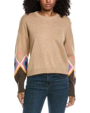 Brodie Cashmere Pop Sleeve Fairisle Wool & Cashmere-Blend Jumper - Blue
