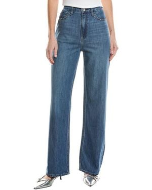 Rag & Bone Lori Mid-Rise Acworth Stud Wide Leg Jean - Blue
