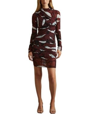Reiss Kallie Printed Ruched Mini Dress - Multicolor
