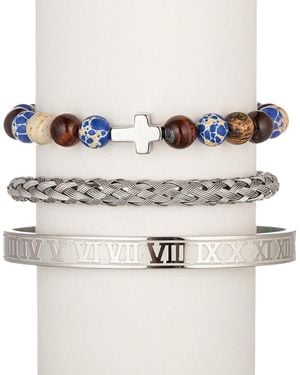 Eye Candy LA Titanium Agate Ernest Set Bracelet - Metallic