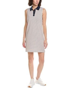 Stella Parker Edie Contrast Collar Polo Shirtdress - White