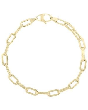 Italian Gold 14K Paperclip Bracelet - Metallic