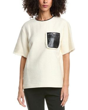 3.1 Phillip Lim Tweed Boxy T-Shirt - Natural