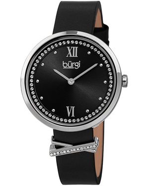 Burgi Burgi Leather Watch - Black