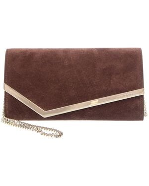 Jimmy Choo Emmie Suede Clutch - Brown