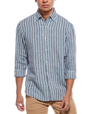 Robert Talbott Morgan Check Linen Shirt - Blue