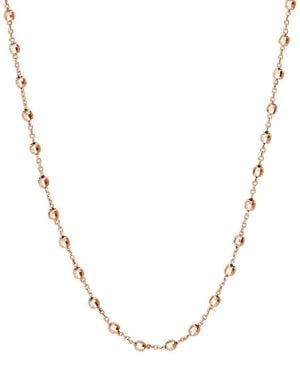 HAWLEY ST 14K Rose Bead Necklace - Metallic