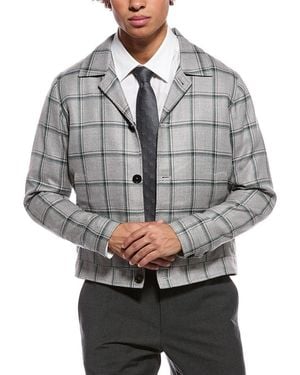 Isaia Portofino Wool, Silk & Linen-Blend Jacket - Gray