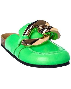JW Anderson Chain Leather Mule - Green