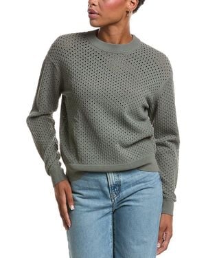 Autumn Cashmere Relaxed Fit Micro Mesh Crewneck Jumper - Grey