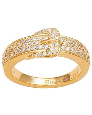 Suzy Levian CZ Jewelry Suzy Levian Cz Buckle Ring - Metallic