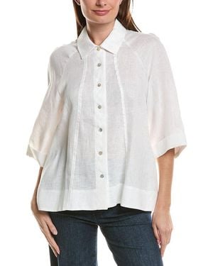 Sara Campbell Posie Linen Shirt Jacket - White