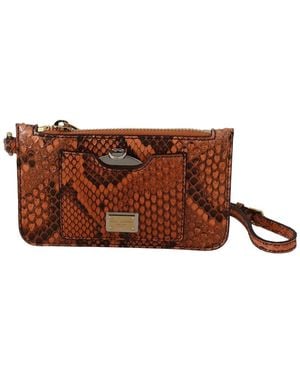 Dolce & Gabbana Leather Wristlet - Brown