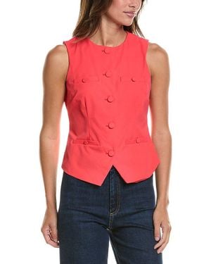 Cece Split Hem Vest - Red