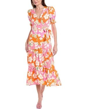 Hutch Midi Wrap Dress - Red