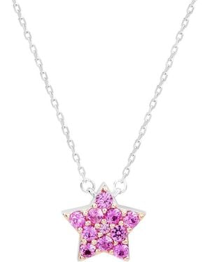 Suzy Levian 0.02 Ct. Tw. Diamond & Sapphire Star Pendant - Pink