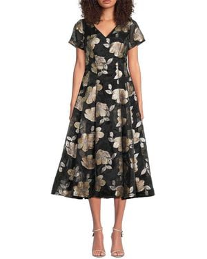 Shani Printed Midi Dress - Black