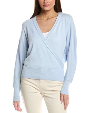 Lafayette 148 New York V-Neck Wrap Silk-Blend Jumper - Blue