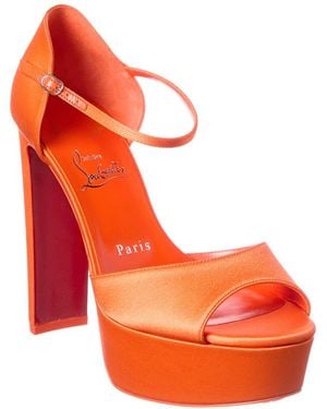 Christian Louboutin Sandaloo 130 Satin Platform Sandal - Orange