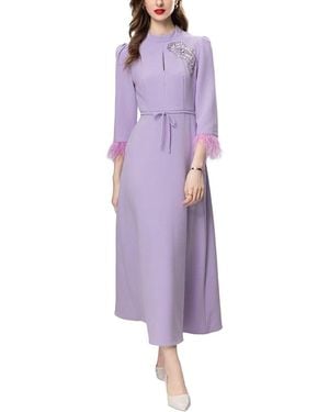 Adele Berto Midi Dress - Purple