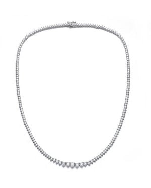 Genevive Jewelry Silver Cz Graduated Tennis Necklace - White