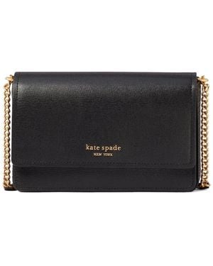 Kate Spade Morgan Saffiano Leather Flap Chain Wallet - Black