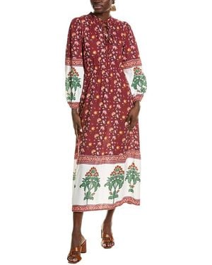Garrie B Smocked Maxi Dress - Red