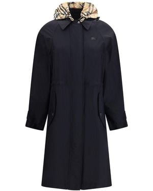 Burberry Parka Coat - Blue