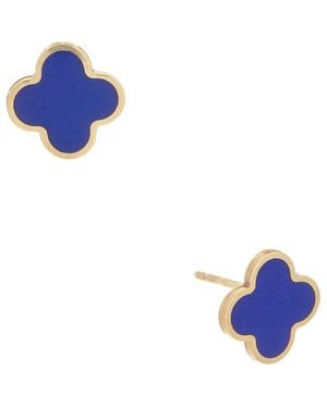 Sabrina Designs 14K Lapis Clover Studs - Blue