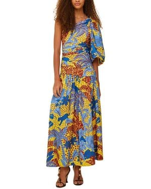 FARM Rio Jungle Panther Midi Dress - Blue