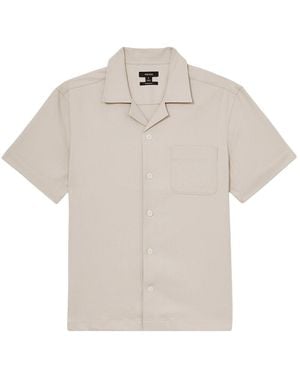 Reiss Nitus Herringbone Cuban Top - White