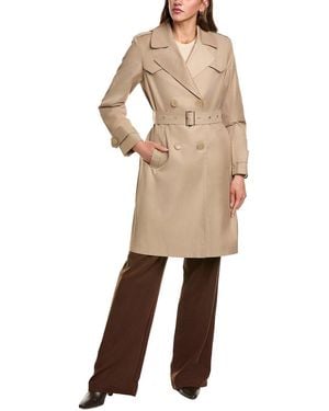 Via Spiga Double-Breasted Trench Coat - Natural