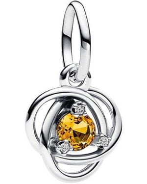 PANDORA Moments Cz Honey Eternity Circle Dangle Charm - White