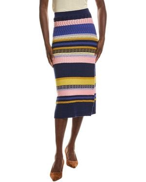 tyler boe Georgia Wool-Blend Skirt - Blue