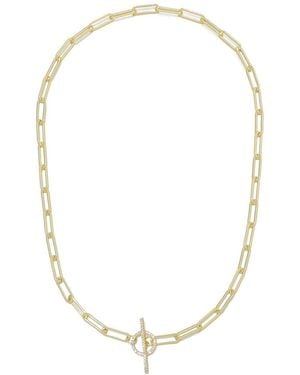 Adornia 14K Plated Cz Toggle Necklace - Metallic