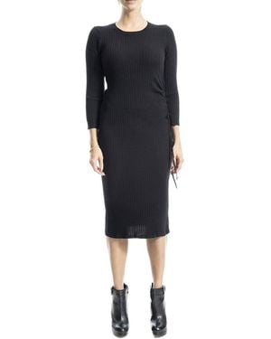 Max Studio Ribbed Midi Jumper Dress - Black