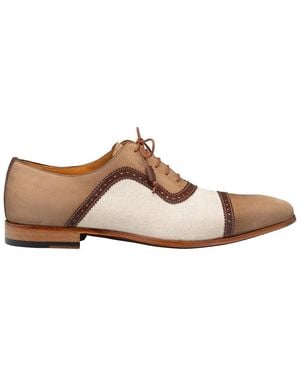 Mezlan Ayna Cap Toe Suede Oxford - White