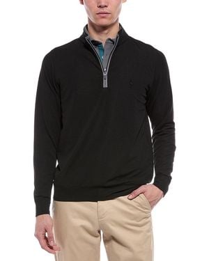 Tailorbyrd Micro Grid Textured Performance 1/4-Zip Pullover - Black