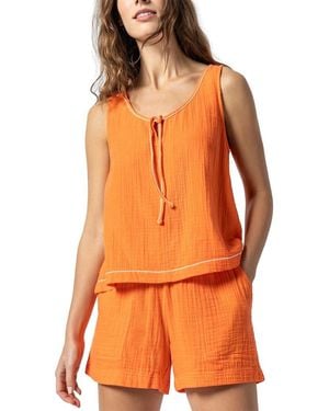 Lilla P Tie Front Tank - Orange